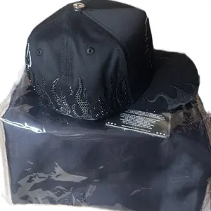 L - A - Total Black Hats Full Set with Unique Design and Chain Accessory