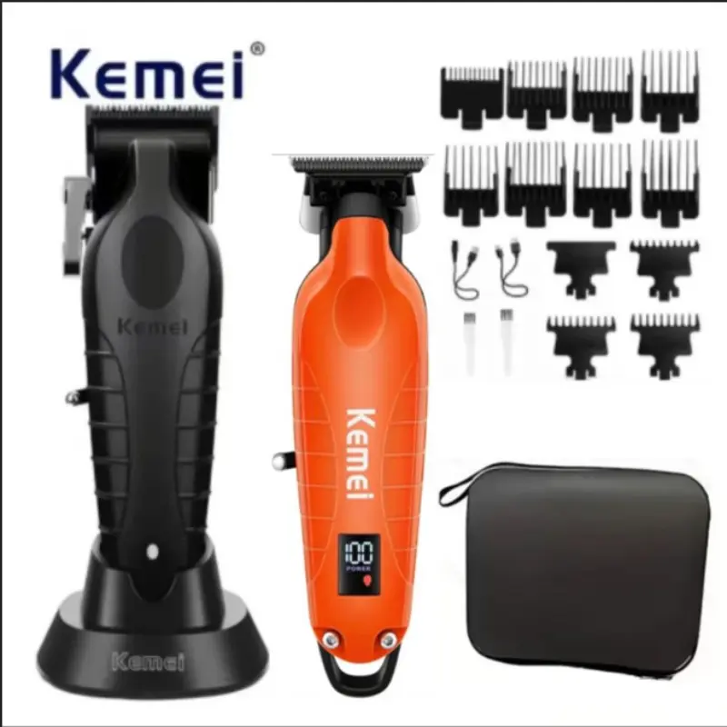 Keme Km-2293/km-2296 Hair Clipper Kit, Hair Trimmer Set, Cordless Clippers Set, Men's Electric Professional Hair Trimmer, Lithium-Ion Battery, New Personal Care Appliance, Cordless Trimmer