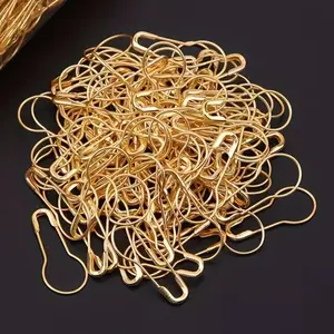 40pcs Golden Gourd Safety Pins, Pear Shaped Calabash Pin, Bulb Pin for DIY Craft Making, Sewing, Knitting Markers, and Clothing Tags