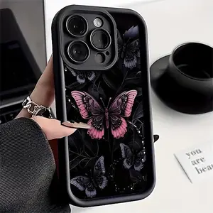 Butterfly Pattern Case Suitable for IPhone17 16 15 14 Pro Max 13 12 11 Plus Shockproof Full Camera Protection Durable Slim Silicone Cover Gifts for Women Men Girls Boys