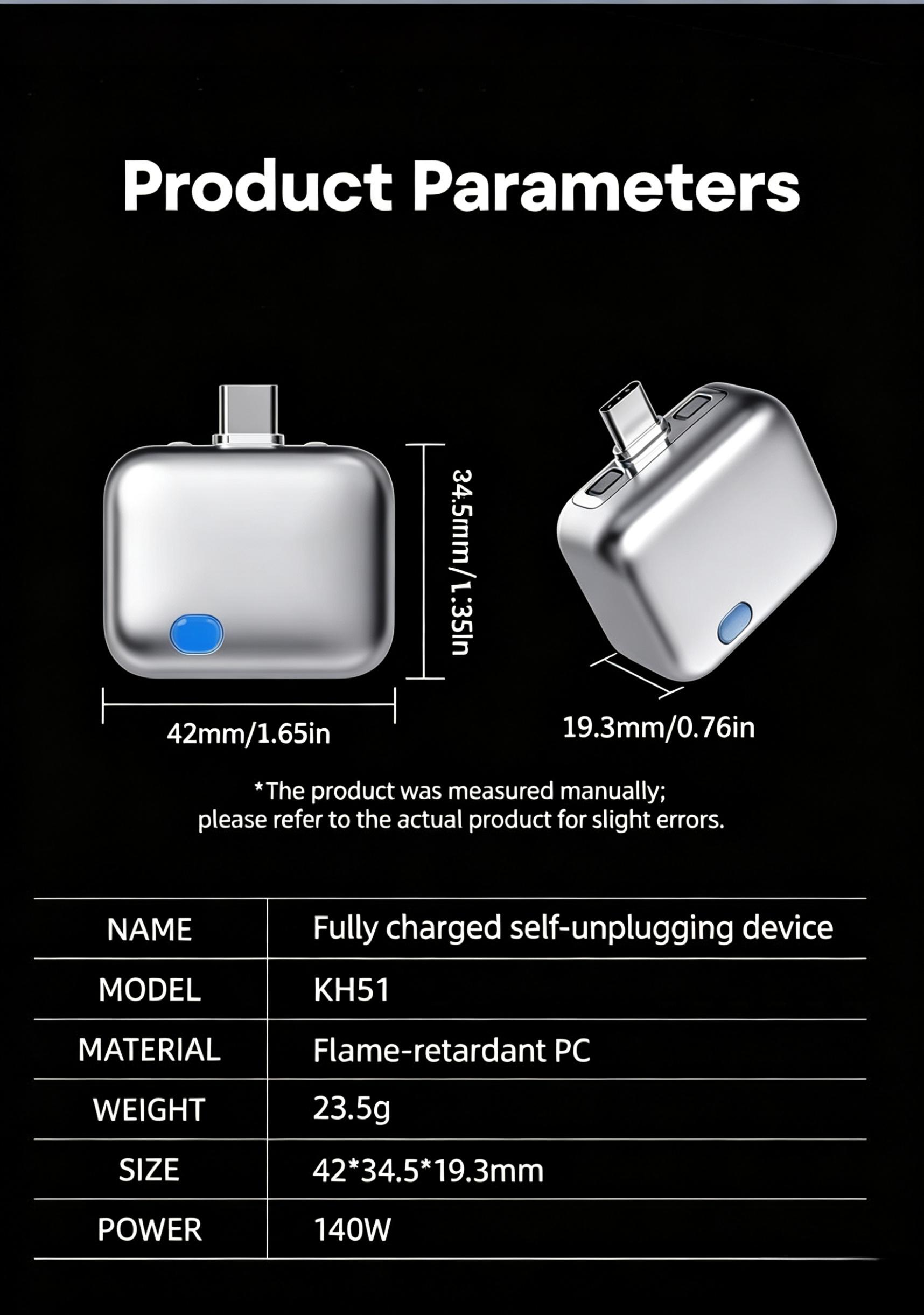 140W Physical-Disconnect Battery Guard, Anti-Overcharge Protection for Safe Overnight Charging, Smart Auto Stop Charging Protector , Universal for Phones, Laptops & Tablets, Full Battery Auto Disconnect, Overcharge Protection