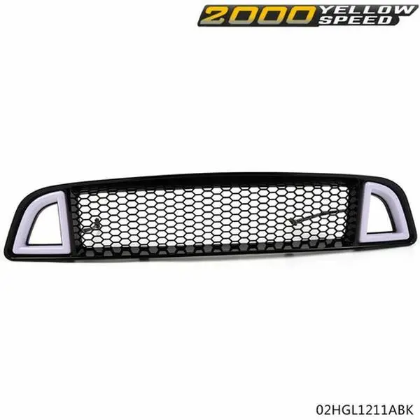 Front Upper LED Honeycomb Style Grille, Direct Fit Injection Molded TPO with LED Accent Vent Lighting, Modern Aggressive Styling for Ford Mustang Non-Shelby 13-14, Straight Forward Installation