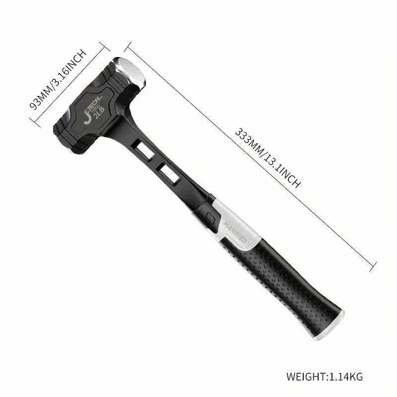 Octagonal Hammer - 2/3/4 lb Professional Heavy-Duty Conjoined Hand Hammer for Stone Construction, Integrated Solid Body, Wall-Smashing Function, Anti-Skid Multifunctional Handle