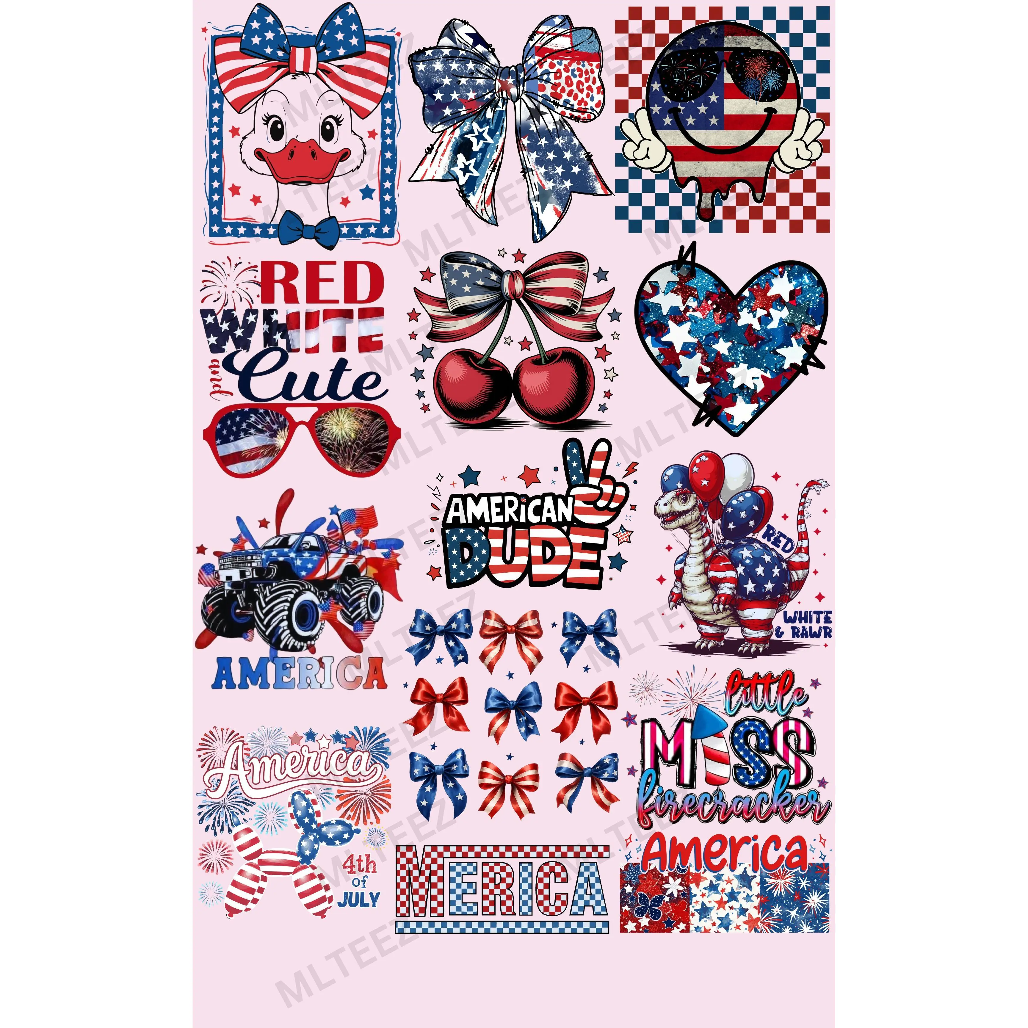 PATRIOTIC YOUTH (1) PREMADE GANGSHEET  - 22X36  DTF TRANSFERS - DIRECT TO FILM