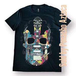 Guitarra Calavera Men's T-Shirt - 100% Cotton - Top, Menswear short sleeve