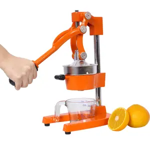 Cast Iron Citrus Juicer Extra Large Commercial Grade Manual Hand Press Countertop Squeezer for Fresh Orange Juice Durable Vegetable Slicer Heavy Duty Bowl