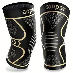 Copper Knee Protection Sleeves, Sports Knee Sleeve, for Men and Women, 2 Counts Suitable for Running Working Out Basketball, High-elastic Sporting Goods