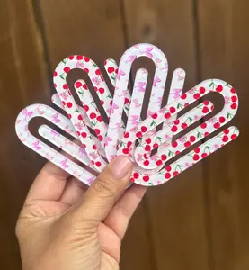 Jumbo Acrylic Paperclip – Cherry or Bow Design | Cute Bookmark, Desk Accessory, Teacher Gift, Book Lover Gift, Office Supplies