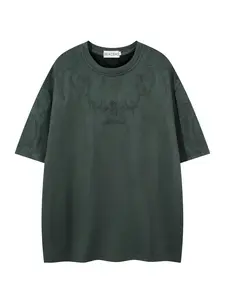 Summer New Design Thorn Embroidery Short Sleeve T-Shirt for Men, Trendy Fashion Casual Versatile Half Sleeve Top, Stylish Summer Wear