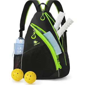 NUBILY Pickleball Bag, Tennis Bag Pickleball Paddle Bag Crossbody Sling Bag for Men and Women Tennis Backpack Pickle Ball Backpack Reversible Pickleball Rackets Bags with Fence Hook NUBILY