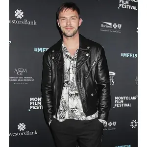 Nicholas Hoult Stylish Black Bomber Leather Jacket