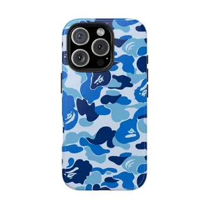 Blue Camouflage Tough Phone Cases, Trendy Phone Case For iphone 17 promax case 16 15 14 13 12 11 & Samsung S25 S24 S23 , Durable Cases for Men and Women | Smartphone Cellphone Screen Protector Casing