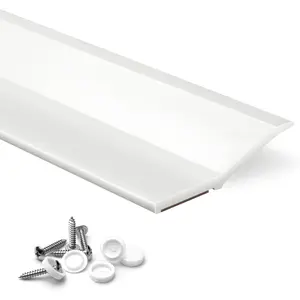 Garage Door Seal Top and Side Seal Strip 34FT White Adhesive Backed Rubber Weather Stripping Replacement Weatherproofing Universal Sealing White
