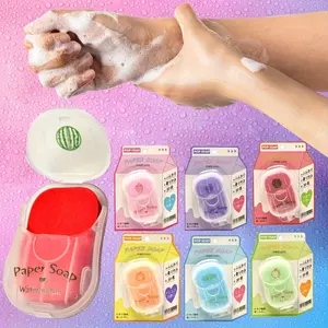 Portable Hand Soap Sheets for Travel, Disposable, Alcohol-Free, Scented Paper Soap with Watermelon Flavor, Compact & Travel-Friendly Cleansing Solution, Multiple Colors(White, Pink), On-the-go Cleaning, Hand Cleaning Product
