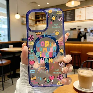 Cute Doodle Quote Mix Magnetic MagSafe Snap Case for iPhone 17/16 Pro Max 15 Pro 14 13 12 Mini 11 XR XS Plus SE Shockproof Slim Protective Cover