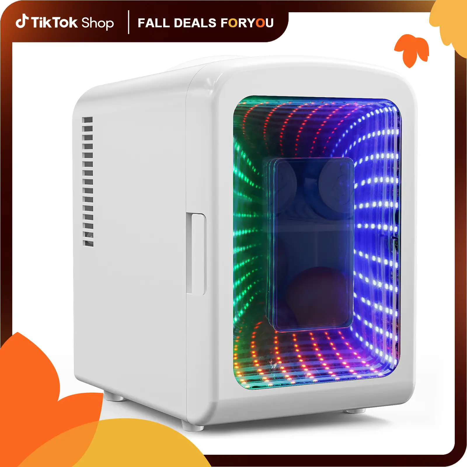 【Fall Deals For You】Antarctic Star Small Compact Refrigerator with Gaming Light, 4L Capacity/6 Cans Portable Mini Fridge, for Bedroom,Car,Office and D