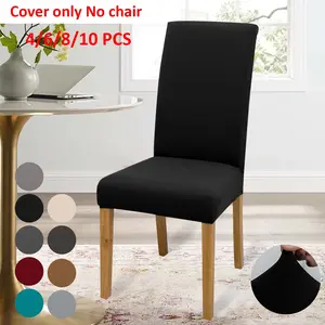 4/6/8/10 Piece Set Elastic Milk Silk Chair Covers, Durable Comfortable Seat Protectors, Easy to Clean, Suitable for Hotel Restaurant Home Office Party Decor, Dining Chair Cover