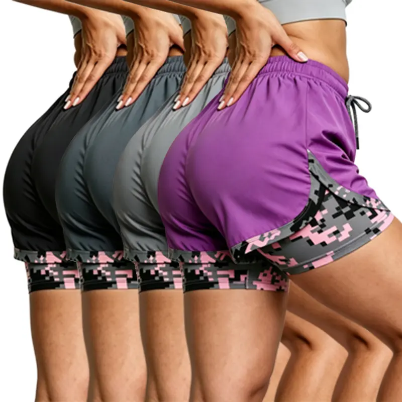 Women’s casual athletic shorts set—we recommend ordering one size up.Built in lining, elastic drawstring waistband, suitable for fitness, running, outdoor sports, and everyday casual wear.