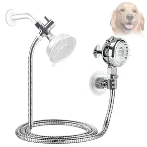 Pet Shower Set with 8.2ft Hose & Flow Control Valve for Bathroom Shower Arm