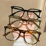 Simple Minimalist Square Frame Eyeglasses Plastic Eyewear for Women & Men, Square Fashion Glasses, Summer Outfits 2024 Eyeglasses for Work, Daily Clothing Decor, Student Daily Use