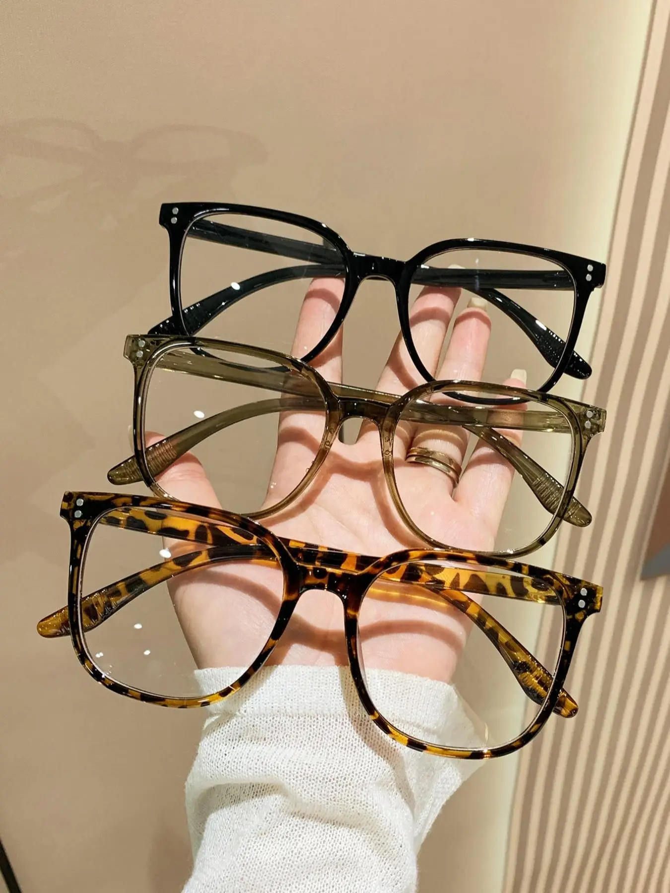 Simple Square Frame Eyeglasses for Women & Men, Summer Outfits 2024 Eyeglasses for Work, Daily Clothing Decor, Student Daily Use