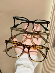 simple square frame eyeglasses for women & men, summer outfits 2024 eyeglasses for work, daily clothing decor, student daily use