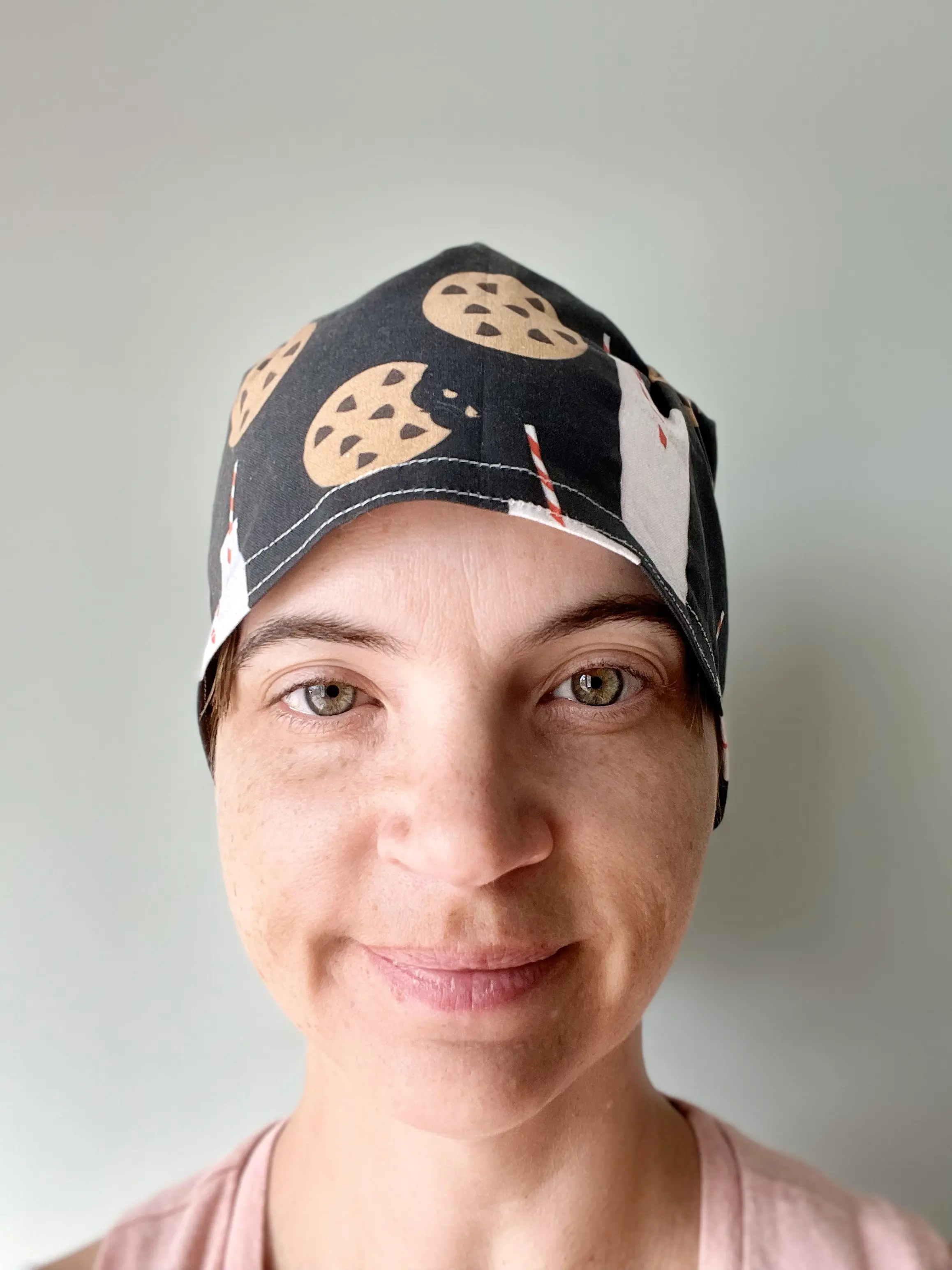 Cookies and Milk Surgical Cap, Scrub Cap, Breathable Fabric, Reusable & Washable, Bouffant Cap, Made USA