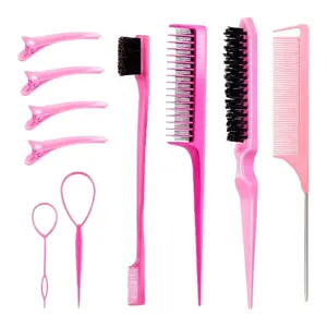 Hair Brush Edges Brush with Hair Clips Hair Brushes Set Hair Styling Comb Set