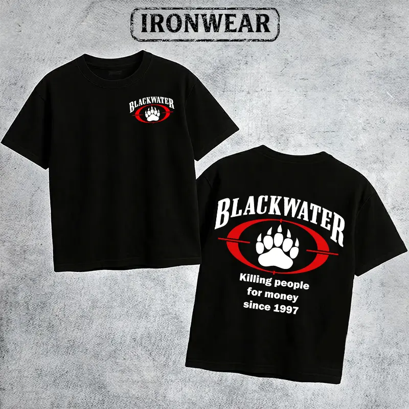 IronWear Blackwater Logo Since 1997 T Shirt Men's Retro Tactical Logo Graphic Tee Outdoor Sports Apparel Gift Men