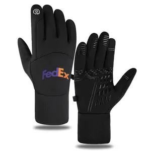 FedEx Logo Printed Touchscreen Gloves for Outdoor Sports and Winter Activities  Perfect for Delivery Workers and Office Professionals  Ideal Christmas Gift for Men and Women  Warm, Textured and NonSlip Design