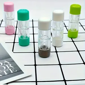 1/3pcs Dual-End Contact Lens Case, ABS Plastic Reusable Lens Storage Box for Home & Travel Use, Portable Contact Lens Storage Box with Two Compartments.