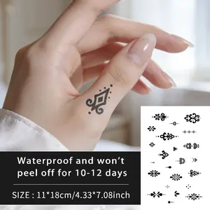 Mini Floral Temporary Tattoo Stickers, Waterproof Long-Lasting 7-15 Days, Semi-Permanent Herb Tattoos, Unisex Fake Tattoos for Arms, Legs, Back