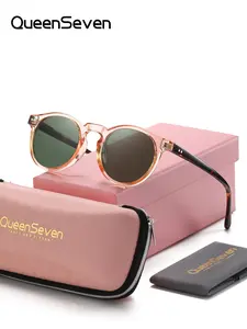 1 Piece QueenSeven Unisex Elegant And Charming Distinctive Design  Round Full Frame Polarized Sunglasses UV400