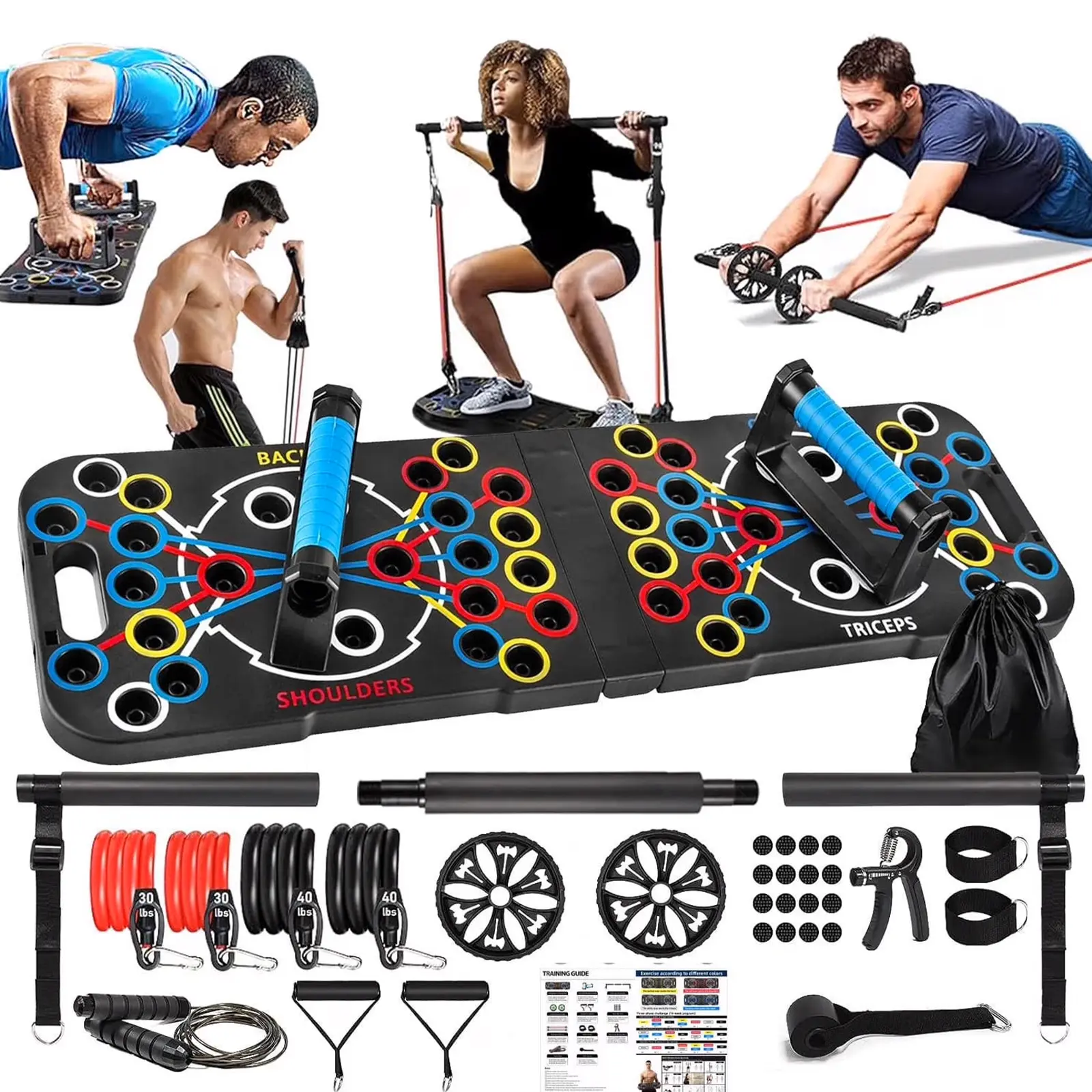 34-piece set, blue (with handle)