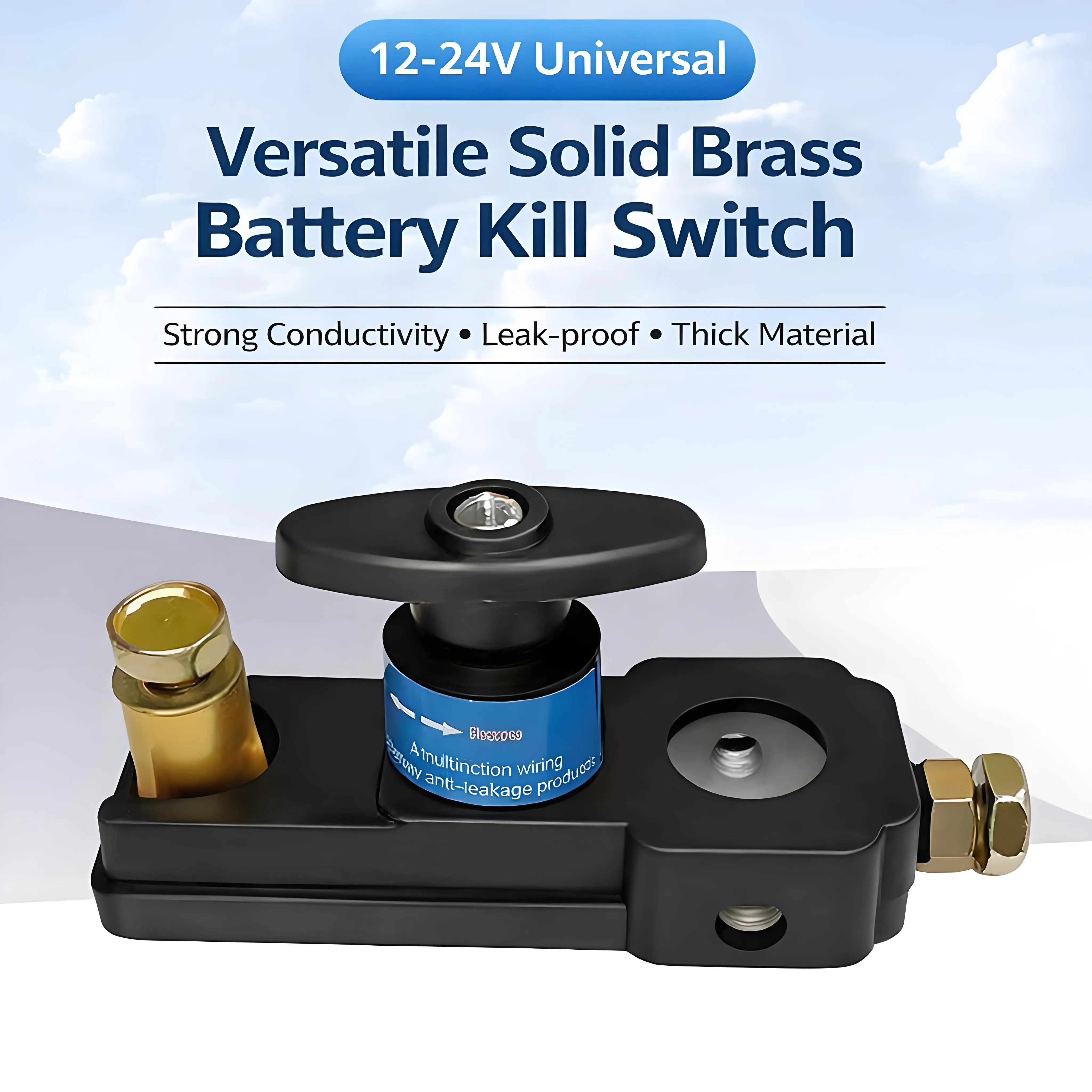 Car Battery Disconnect Switch | Battery Quick Disconnect & Kill Switch for Car | Battery Cut Off Switch with Battery Terminals
