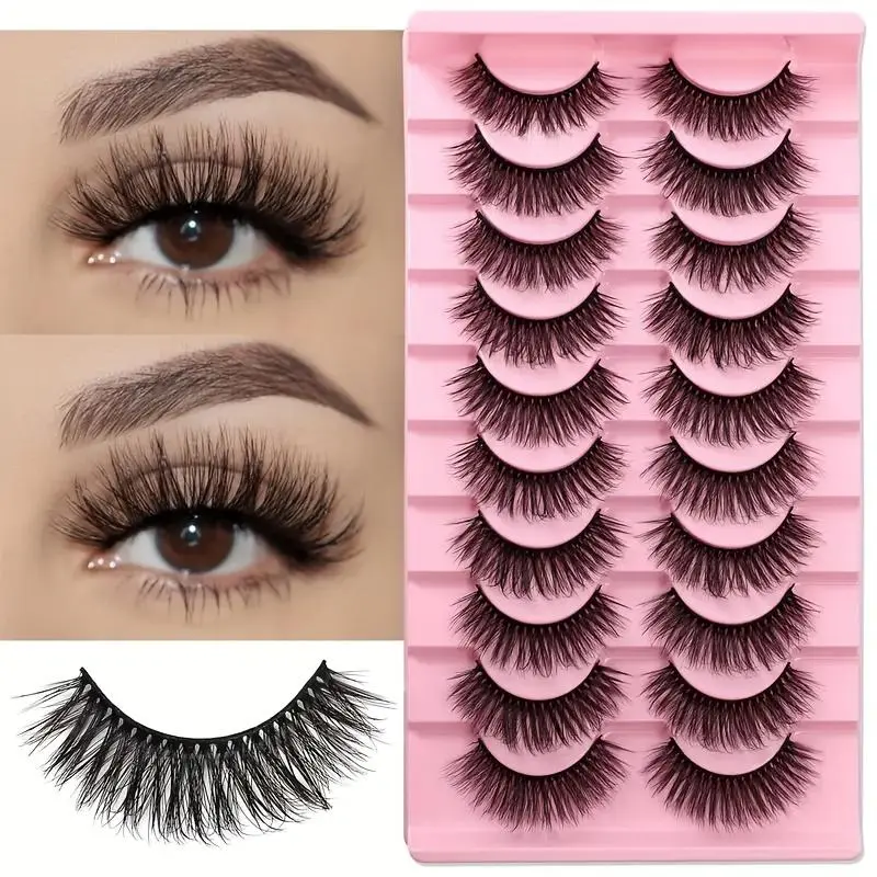 3D False Eyelashes, D-Curled Natural Look, 0.07mm Thick, Reusable, Easy to Apply, Lightweight, 13-15mm Long, Perfect for Daily Party Makeup