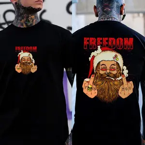 FREEDOM Defiant Santa Claus Print Men's T-Shirt