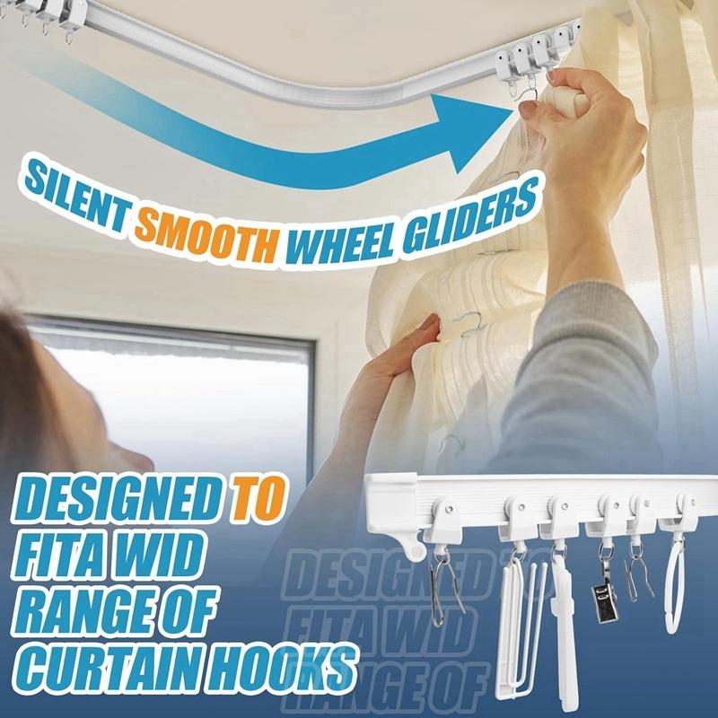 1pc Flexible Bendable Ceiling Curtain Track, Ceiling Mount for Curtain Rail with Track Curtain System, Room Divider, Ceiling Curtain Rod, RV Ceiling Track for Curtains, Curtain Rod Holders 1pc Flexible Bendable Ceiling Curtain Track, Ceiling Mount for Curtain Rail with Track Curtain System, Room Divider, Ceiling Curtain Rod, RV Ceiling Track for Curtains, Curtain Rod Holders