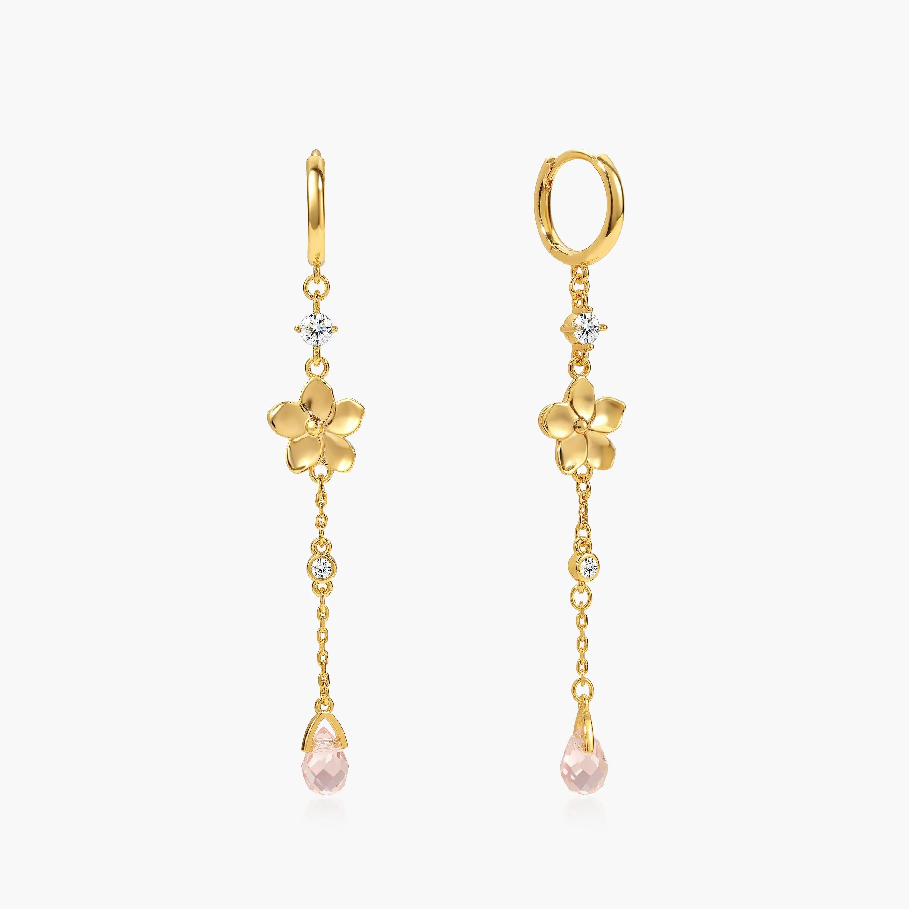en route 18K Gold Plated Petal Drop Earrings, Elegant Flower-inspired Jewelry for Daily Elegance, Versatile Piece Essential Designed for Statement Styling & Modern Outfits