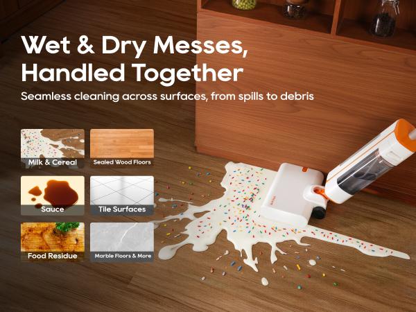 Dreame FloorX 110 Cordless Floor Washer, One-Touch Self-Cleaning & Hot Air Drying  Pickup & Mop, All in One  Fresh Water Cleaning,back to school,back to school haul