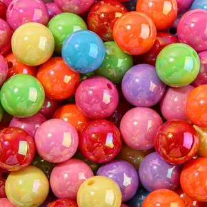 16mm  Beads 100 count Ab Rainbow Color Pen Beads Chunk Bubblegum Beads for DIY for  Making Bracelets Beadable Pens(Rainbow)