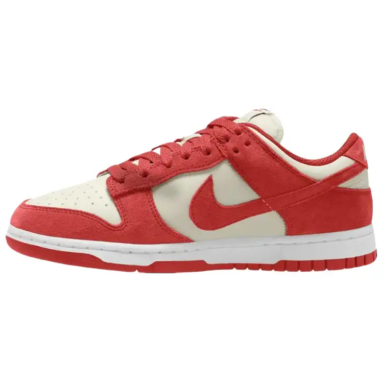 Nike Dunk Low 'Sail White Metallic Silver Light Crimson' Men's All Seasons Smooth Leather Upper Cushioned Comfort Durable Traction