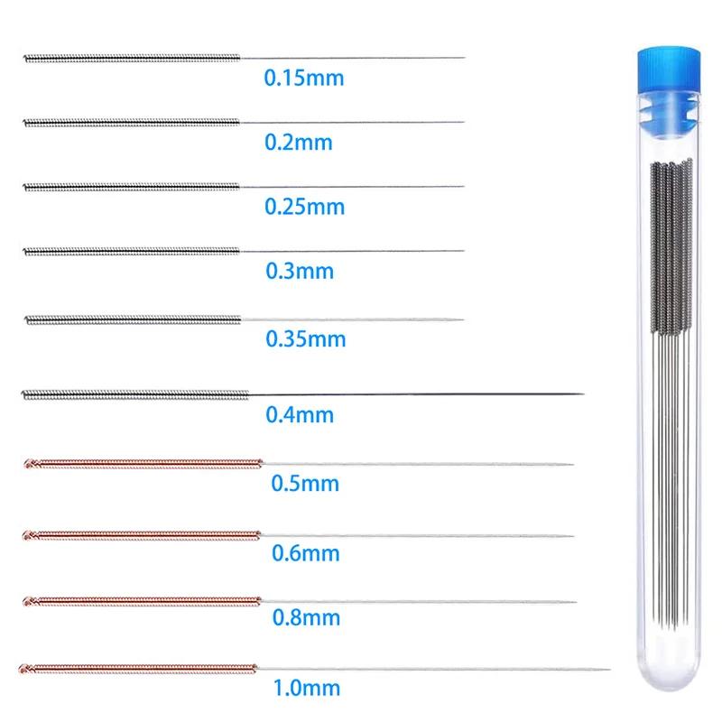 Printer Nozzle Cleaning Kit 0.2/0.3/0.4/0.5/0.6/0.8/1.0mm Stainless Steel Nozzle Cleaning Needles 3D Printer Nozzle