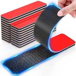 Hook and Loop Strips with Super Adhesive Heavy Duty, Heat Resistant Waterproof, Outdoor or Indoor Use, 16 Sets Black 1.2x3.2 Inch