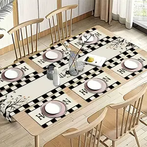 Halloween Castle Witch Table Runner Set, 5/7 Pieces, Spooky Night Design, Holiday Birthday Gift, Kitchen Dining Home Party Decor