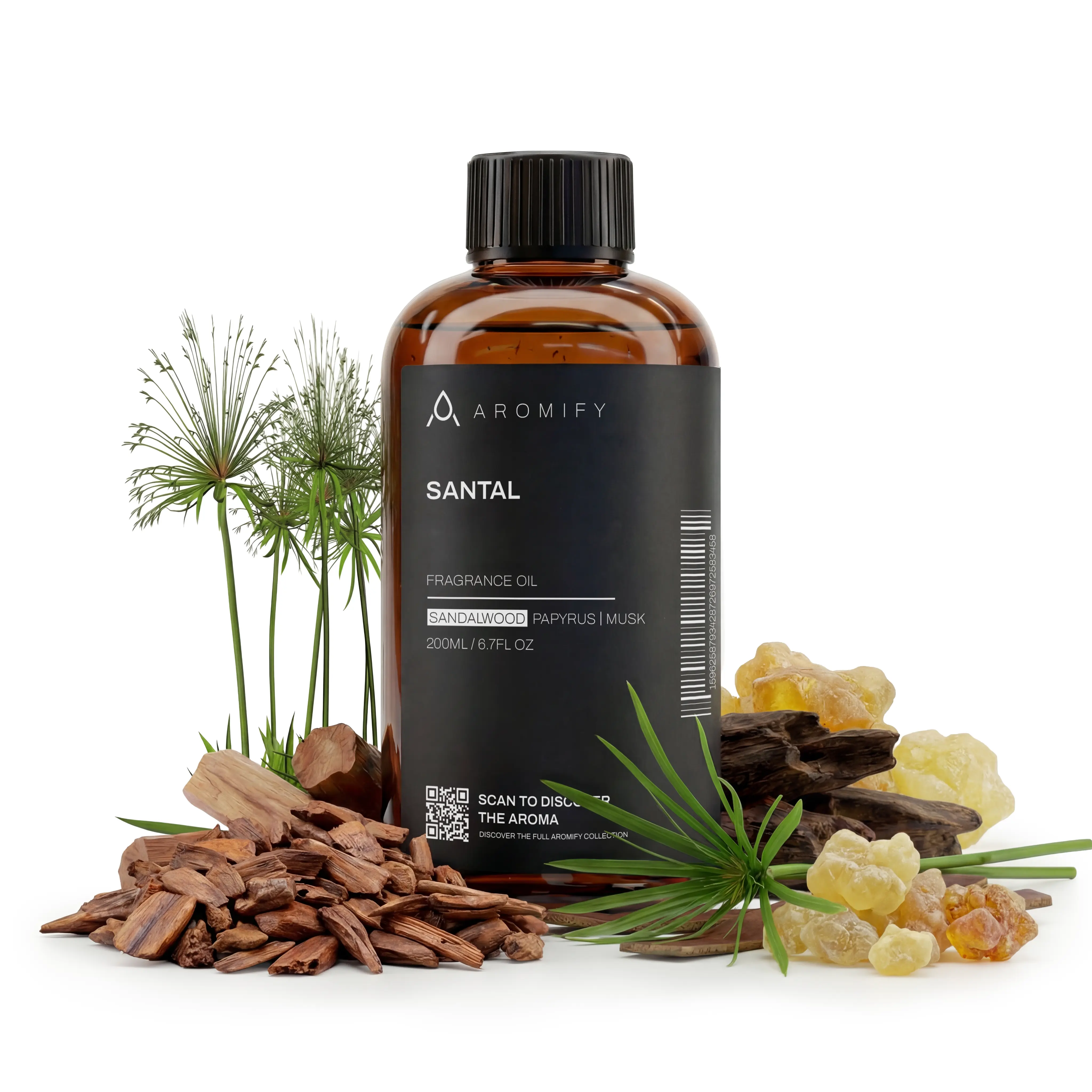 Aromify Santal Fragrance Oil - Inspired by Le Labo, Sandalwood, Papyrus, Musk,  for Diffusers & Aromatherapy - Natural Ingredients, Elegant Blend with Leather & Floral Notes - Long-Lasting, Safe for Home & Office
