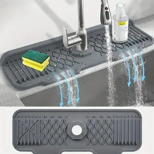 Silicone Faucet Drain Pad Self-Draining Kitchen Sink Splash Guard