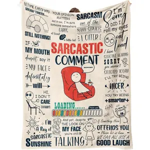 1pc Four Seasons Suitable Flannel Blanket Sarcastic Comment Loading Sunshine Care for Travel, Camping for Living Room, Office Machine Washable