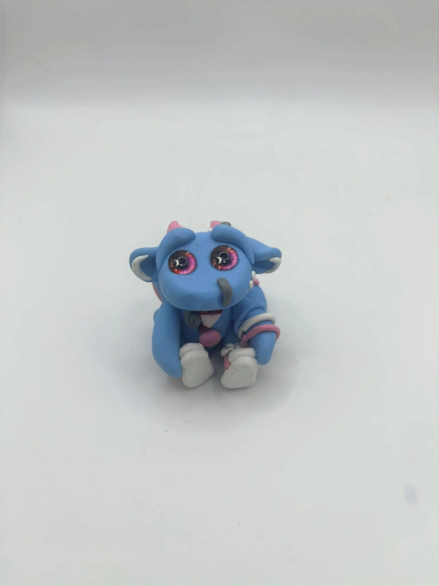 little Blue Dragon Polymer Clay Cutie w/ Sneakers