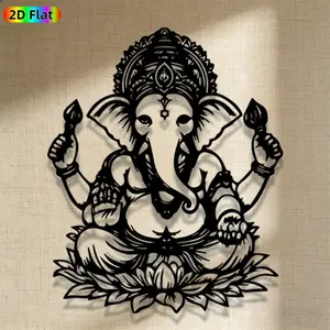 1pc Avant - Garde Ganesha Metal Wall Art, Avant - Garde Ganesha Statue Mural, Iron Craft, Perfect for Living Room, Garden, Zoo Corner Decor, Intricate Craftsmanship, Artistic Metalwork, Christmas Decor, Ideal Gift for Trend Seekers